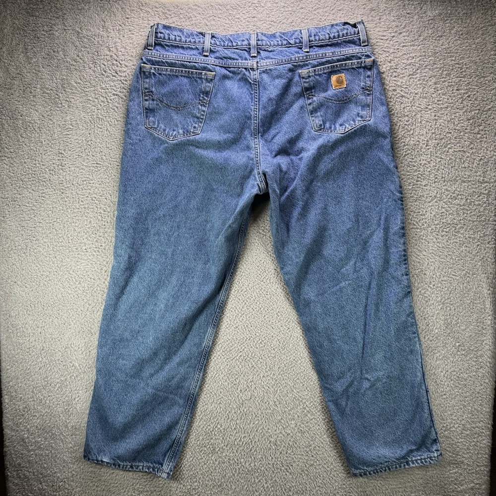 Vintage Carhartt Jeans Mens 42x32 Flannel Lined B21 DST Denim Made in USA Union - Picture 2 of 12